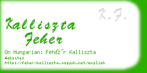 kalliszta feher business card